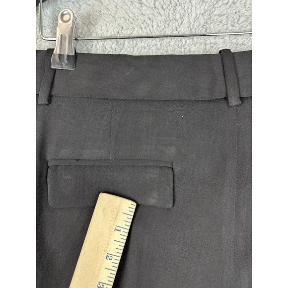 Theory Pants Womens 6 Black Wool Silk Blend Dress Slacks Tailored Work Made USA